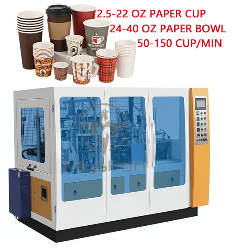 PLC Control Medium Speed Paper Cup/Bowl Forming Machine With Automatic Lubrication System