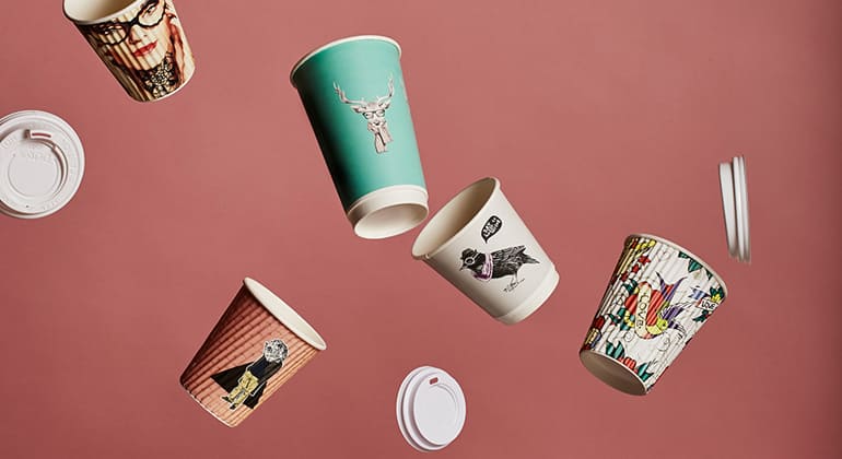 What are the processes for printing disposable paper cups